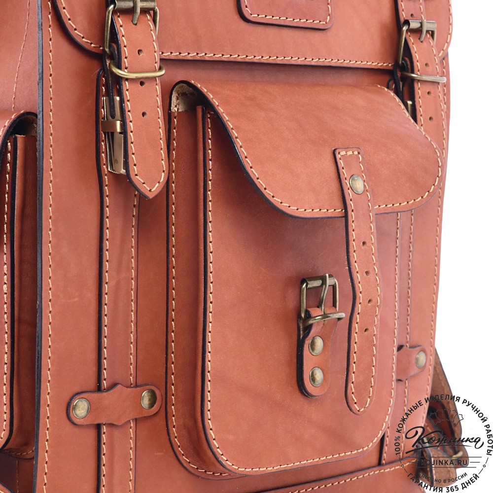 Кожаный ранец "Максимус 3" (рыжий)