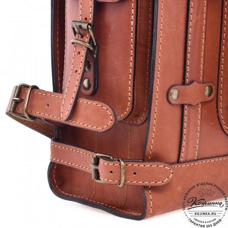 Кожаный ранец "Максимус 3" (рыжий)