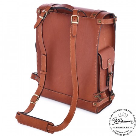 Кожаный ранец "Максимус 3" (рыжий)