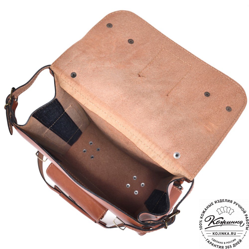 Кожаный ранец "Максимус 3" (рыжий)