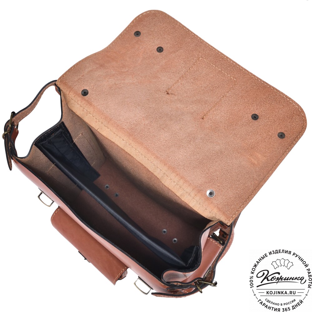 Кожаный ранец "Максимус 3" (рыжий)