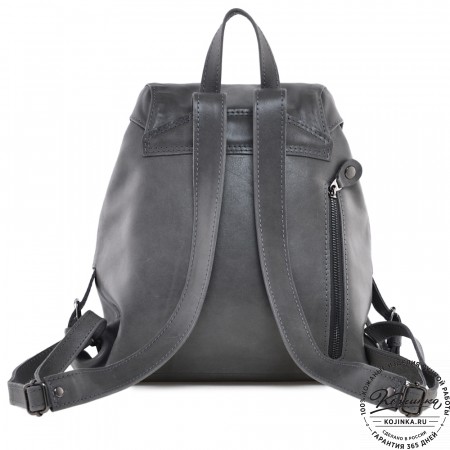  Женский кожаный рюкзак "Паулина" (серый)