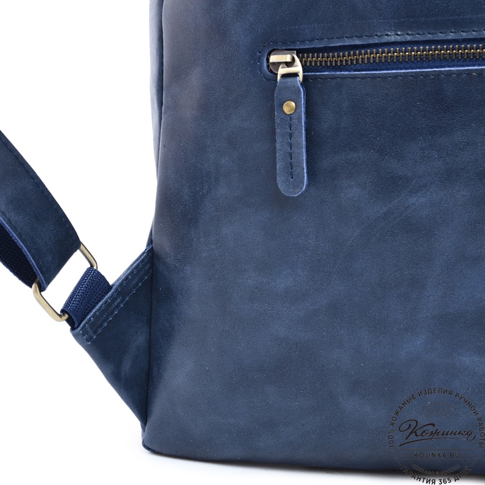  Кожаный рюкзак "Верса" (синий антик) 