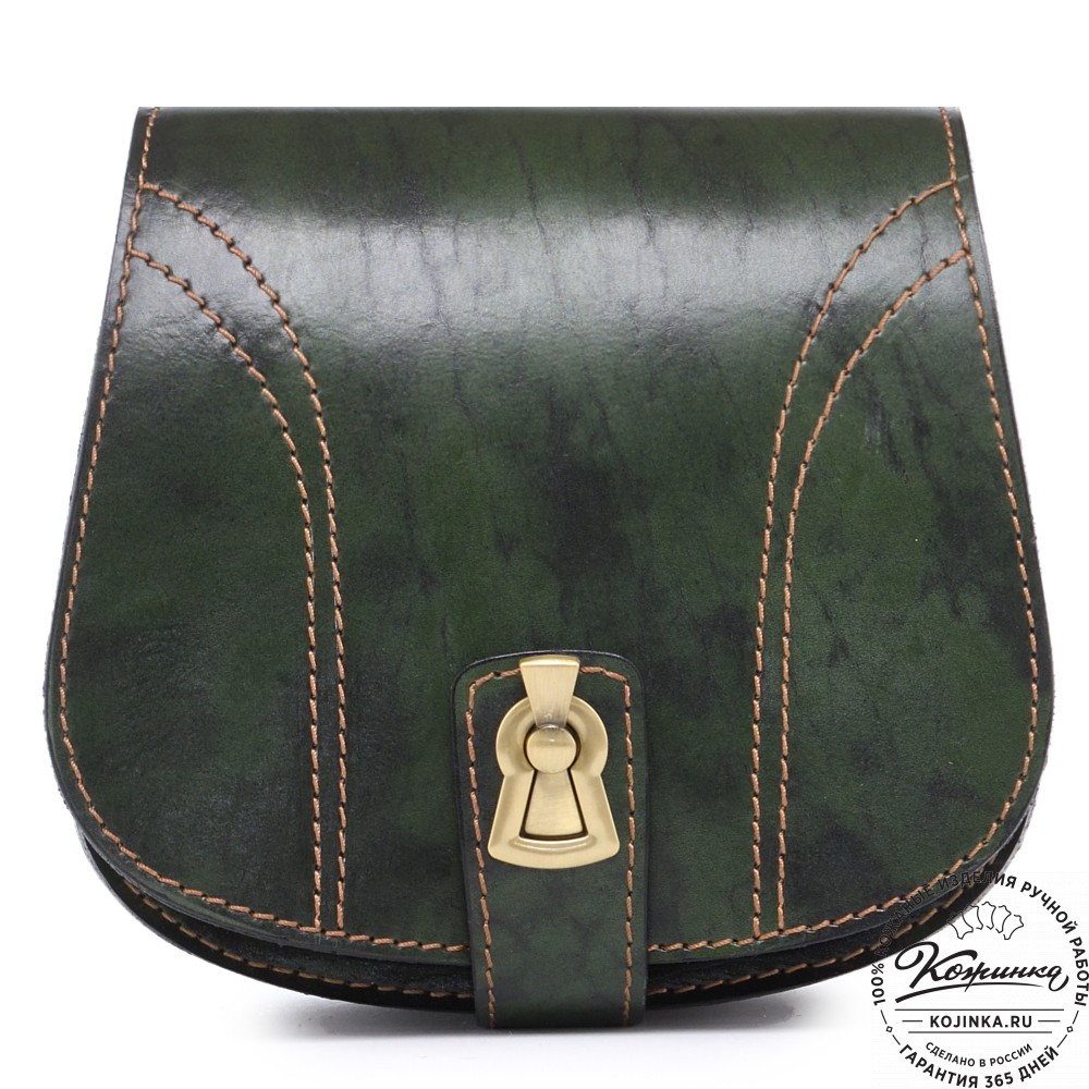 Кожаная сумка ручной работы "Джульетта-нью" (зелёный глянец)