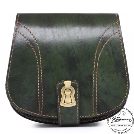 Кожаная сумка ручной работы "Джульетта-нью" (зелёный глянец)