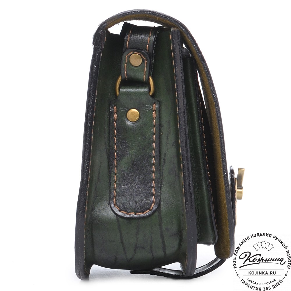 Кожаная сумка ручной работы "Джульетта-нью" (зелёный глянец)