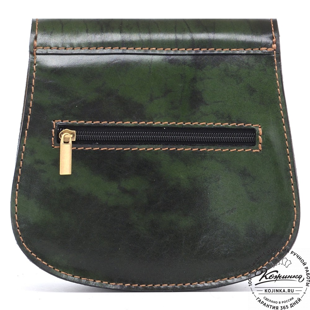 Кожаная сумка ручной работы "Джульетта-нью" (зелёный глянец)