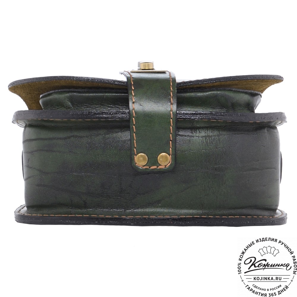 Кожаная сумка ручной работы "Джульетта-нью" (зелёный глянец)