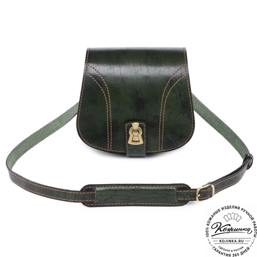 Кожаная сумка ручной работы "Джульетта-нью" (зелёный глянец)