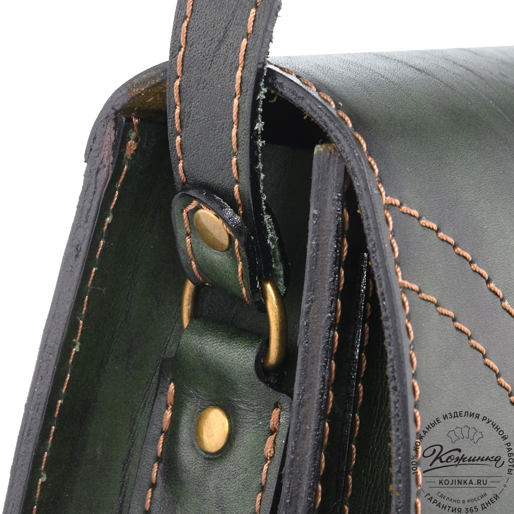 Кожаная сумка ручной работы "Джульетта-нью" (зелёный глянец)