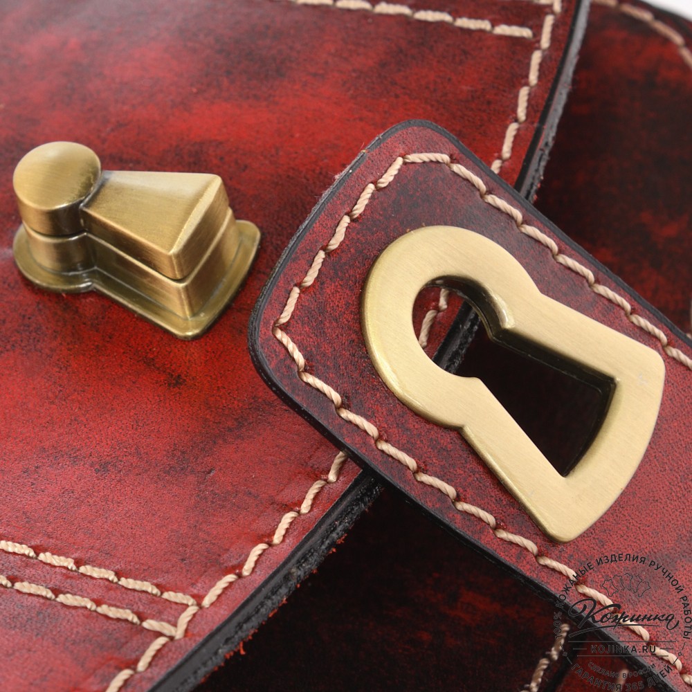 Кожаная сумка ручной работы "Джульетта-нью" (красный глянец)
