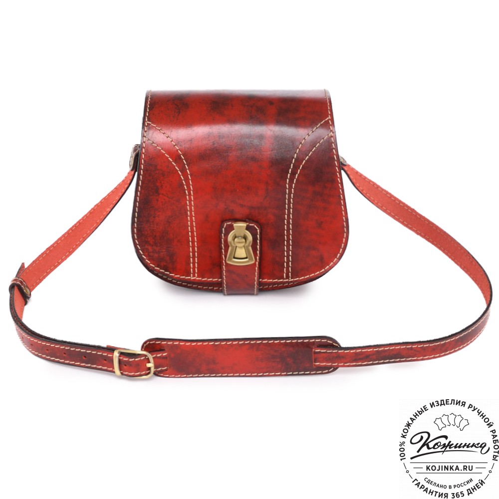 Кожаная сумка ручной работы "Джульетта-нью" (красный глянец)