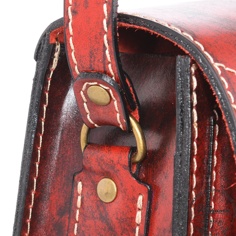 Кожаная сумка ручной работы "Джульетта-нью" (красный глянец)