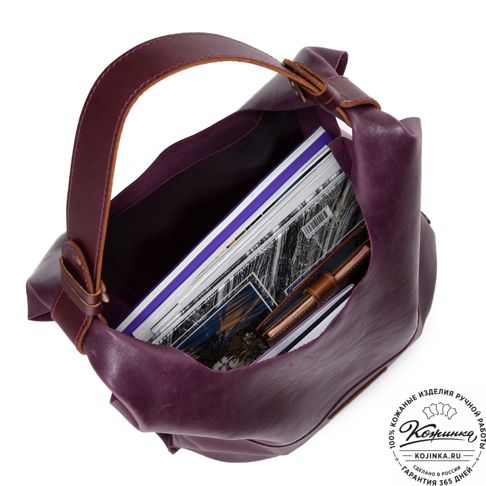Женская кожаная сумка "Эльсинор" (баклажан)