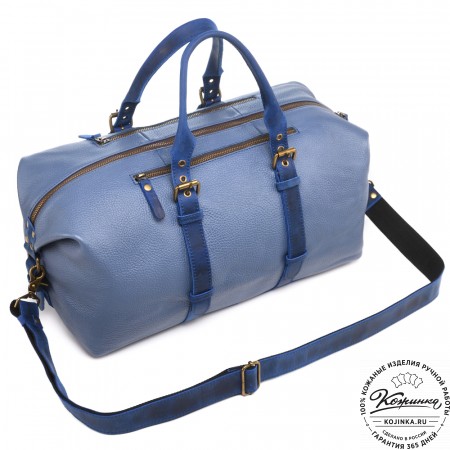 Кожаная дорожно-спортивная сумка Вашингтон (джинс)