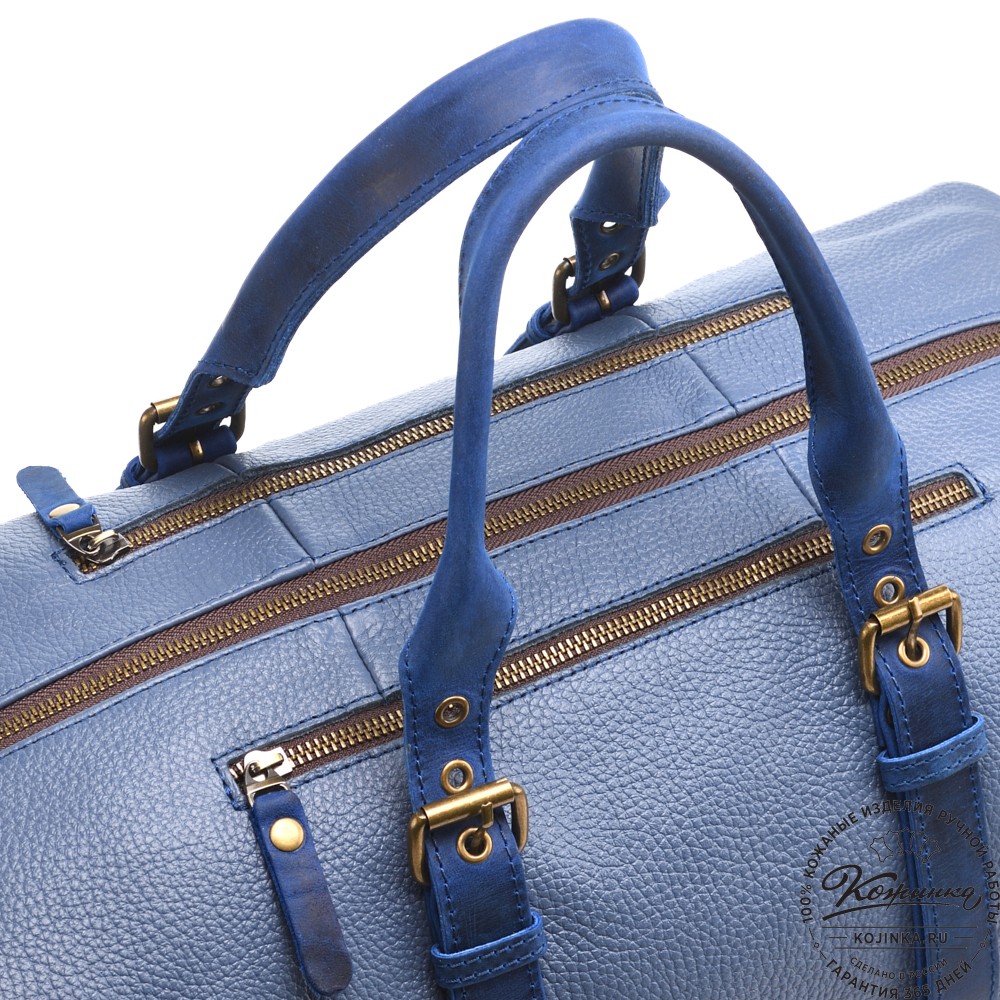 Кожаная дорожно-спортивная сумка Вашингтон (джинс)