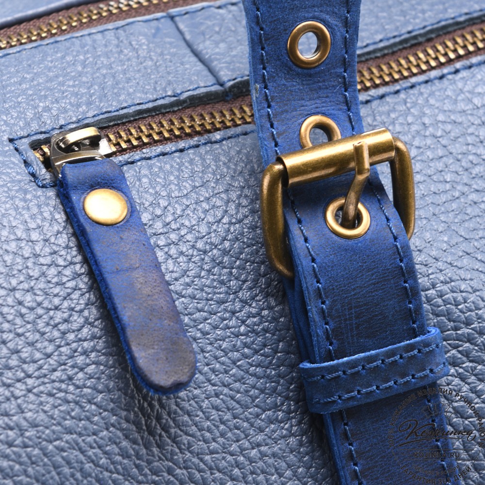 Кожаная дорожно-спортивная сумка Вашингтон (джинс)