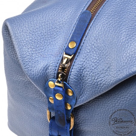 Кожаная дорожно-спортивная сумка Вашингтон (джинс)