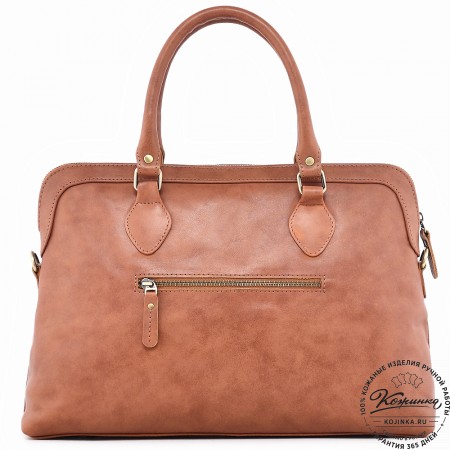  Женская кожаная сумка "Аврора" (рыжая гладкая кожа)