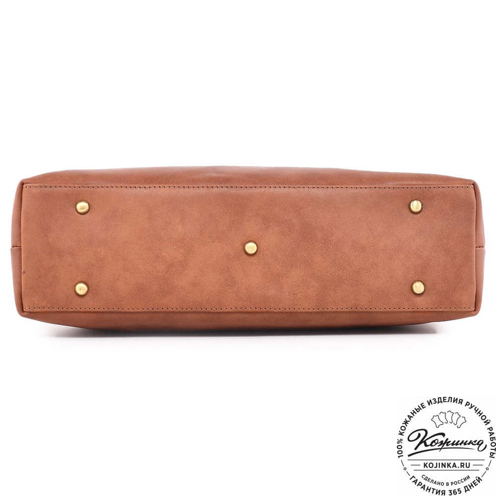  Женская кожаная сумка "Аврора" (рыжая гладкая кожа)