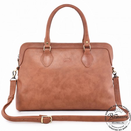  Женская кожаная сумка "Аврора" (рыжая гладкая кожа)