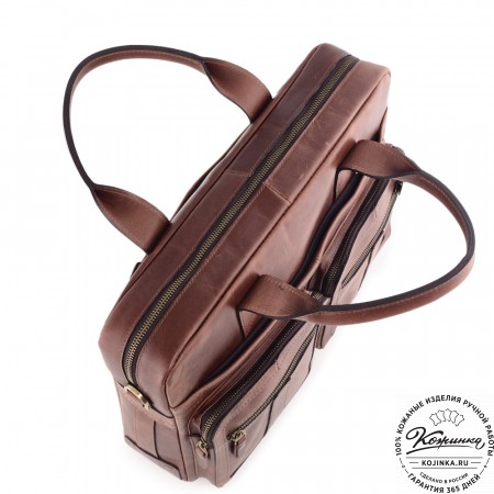  Кожаная деловая сумка "Гильермо" (коричневый воск)