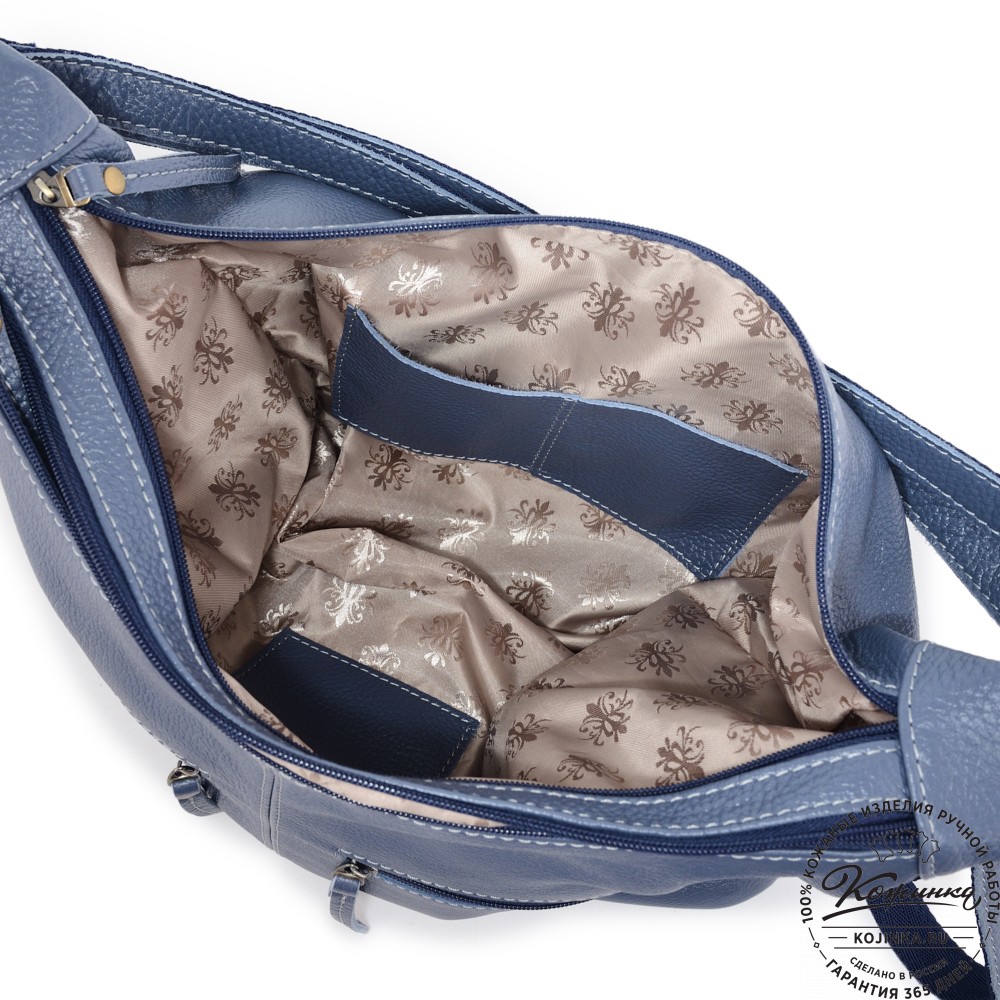  Женская кожаная сумка-трансформер "Ливадия" (джинс) 