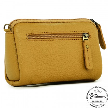  Кожаный клатч "Марта" (охра)