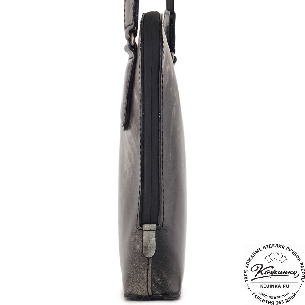 Кожаная сумка "Родос" (пепел глянец)