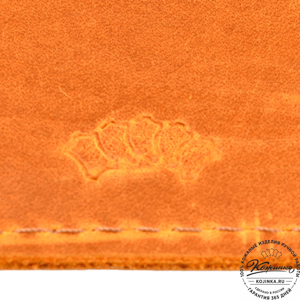 Кожаный бумажник "Рокки" (рыжий крейзи) 