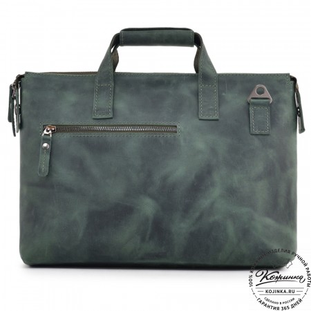  Кожаная деловая сумка "Стюарт" (изумруд)