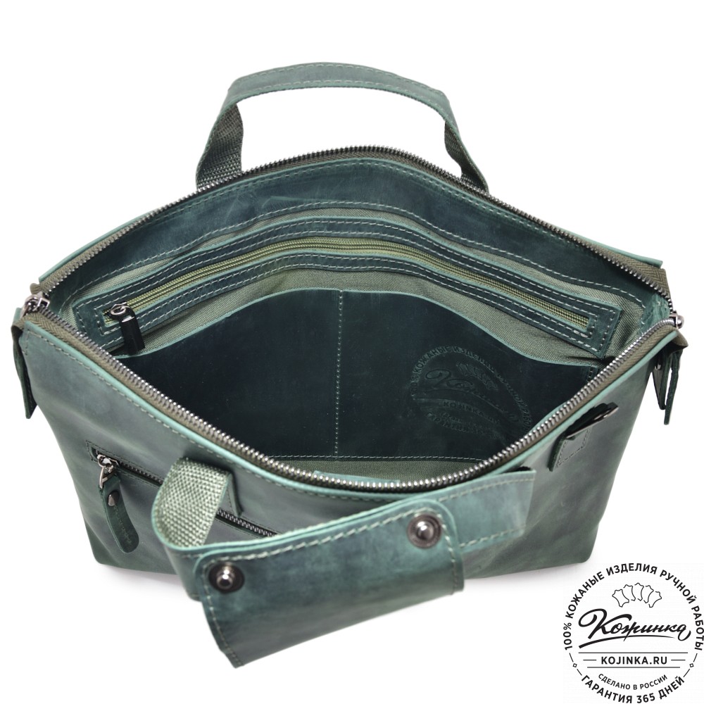  Кожаная деловая сумка "Стюарт" (изумруд)