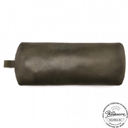 Женская кожаная сумка "Винтаж" с ключницей (хаки гладкая кожа) 