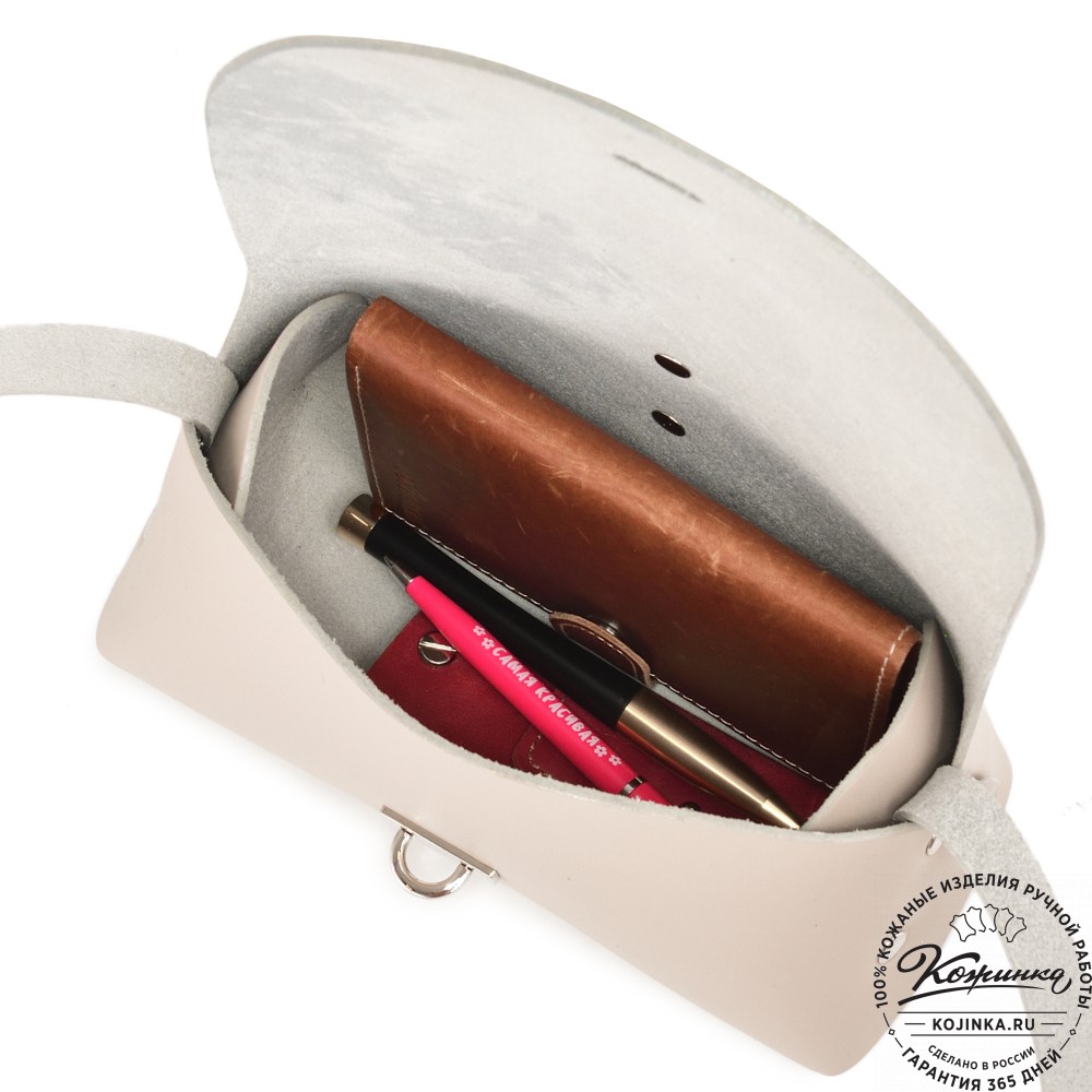 Женская кожаная сумка "Милла макси" (бежевая)