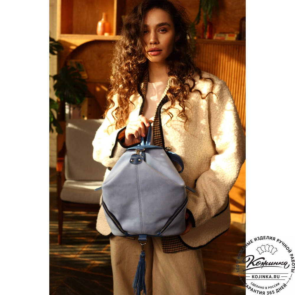 Женский кожаный рюкзак "Афродита" (олива нубук)