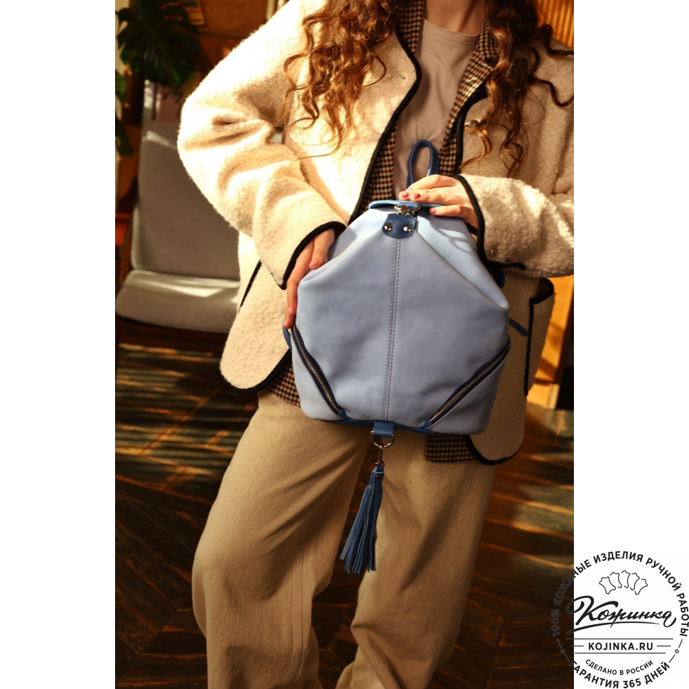 Женский кожаный рюкзак "Афродита" (олива нубук)