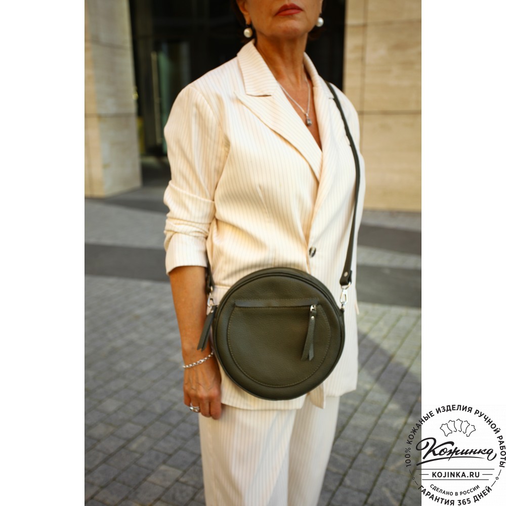 Женская кожаная сумка "Дарья" (оливковая)