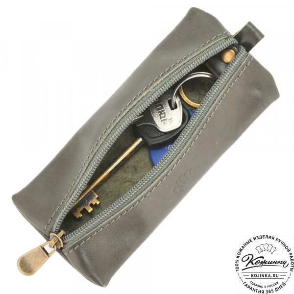 Кожаная ключница «Соло» (хаки). фото 1