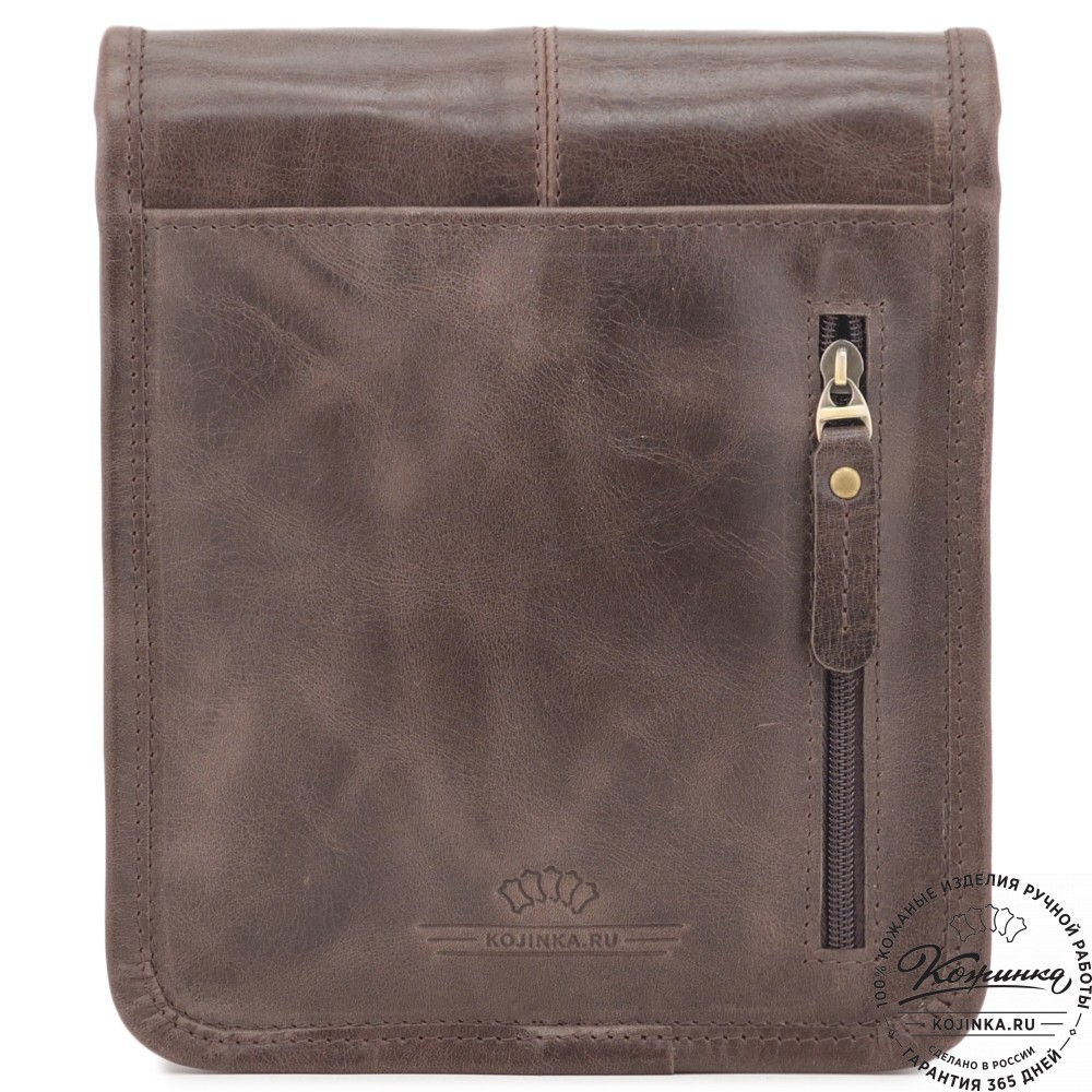 Кожаная сумка через плечо "Митчел мини" (темно-коричневая антик)