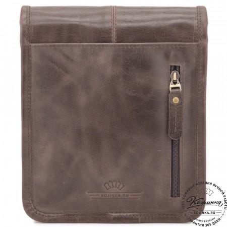 Кожаная сумка через плечо "Митчел мини" (темно-коричневая антик)