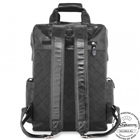 Кожаный рюкзак "Вассерман" (черный антик)