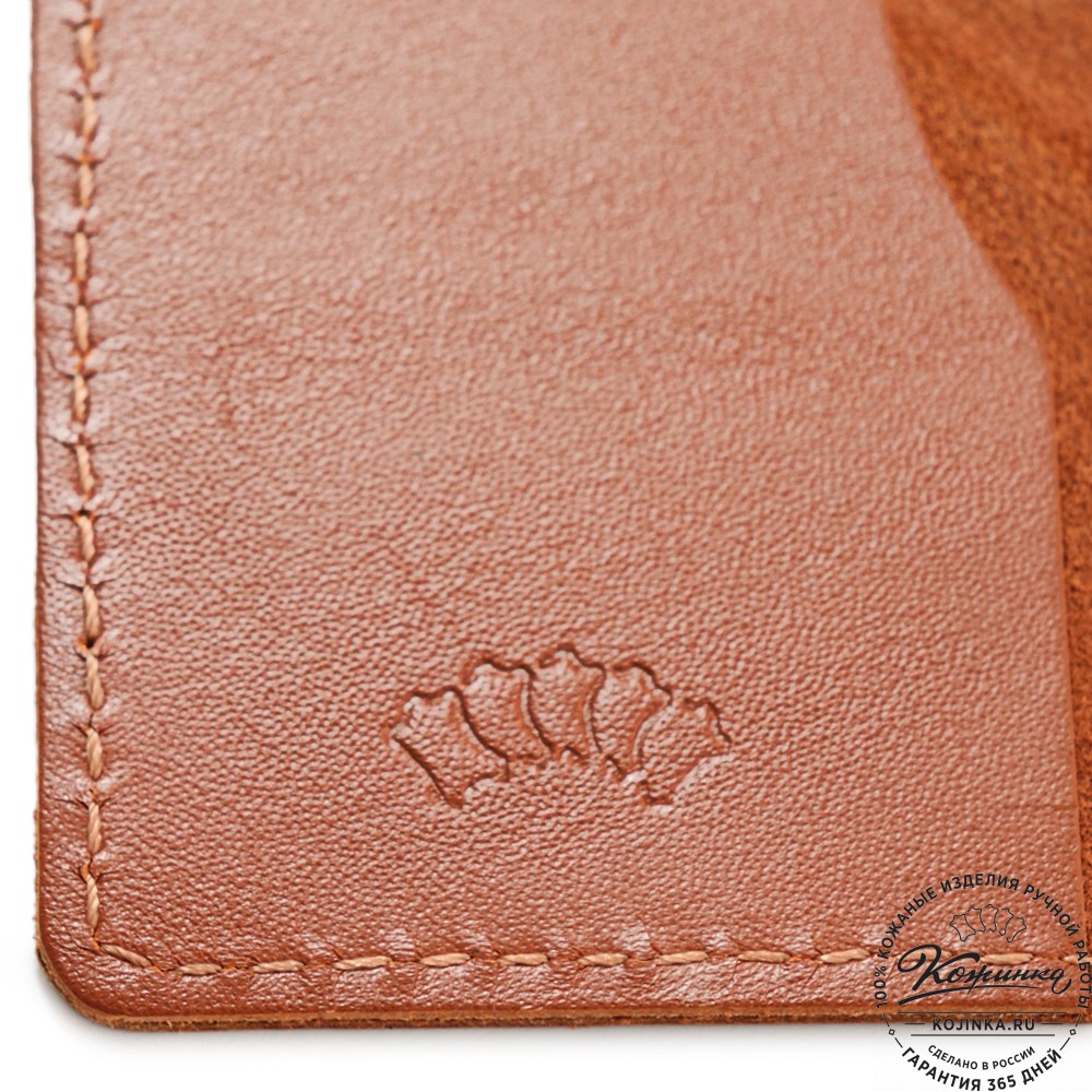  Кожаная обложка на паспорт "Будапешт" "Мотылек"