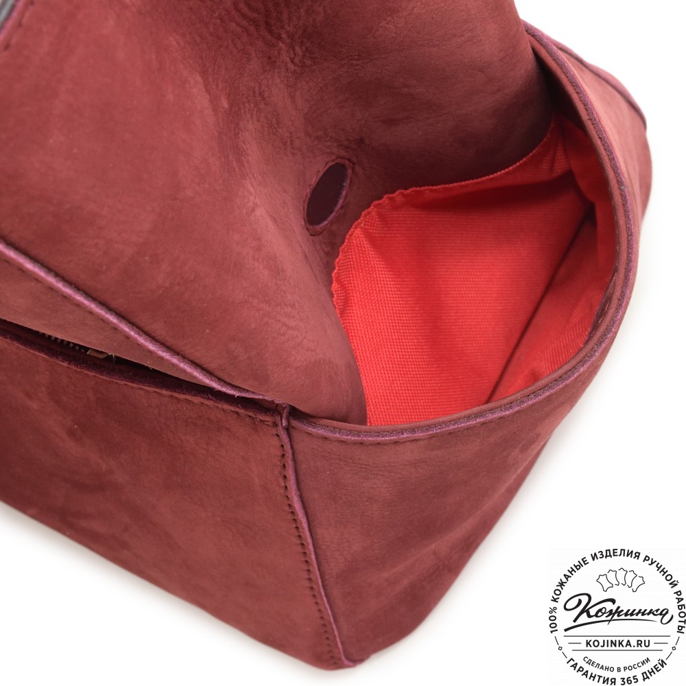 Кожаная женская сумка "Калипсо" (бордо)