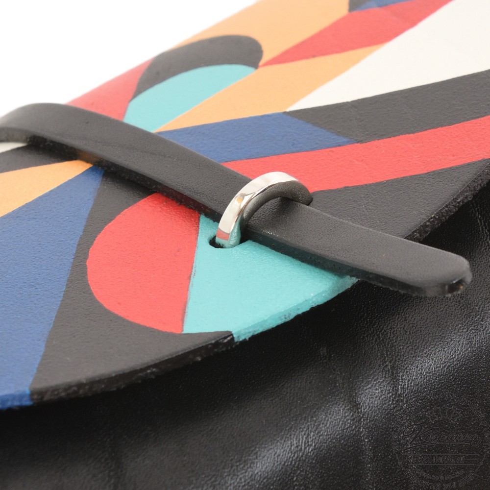 Женская кожаная сумка "Милла макси" "Абстракция" (черная)