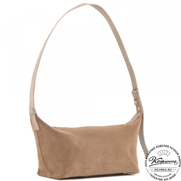 Женская кожаная сумка "Тойс" велюр (капучино). фото 1