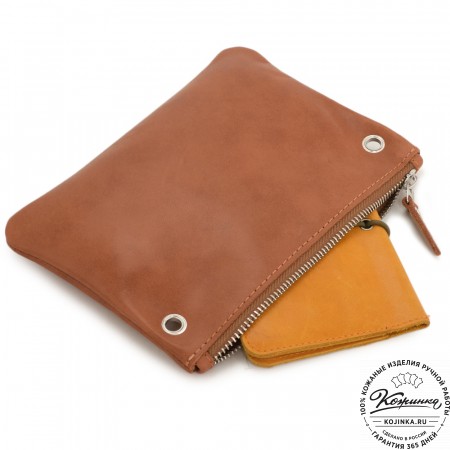 Женская кожаная сумка "Трио" (серый/бежевый/рыжий)