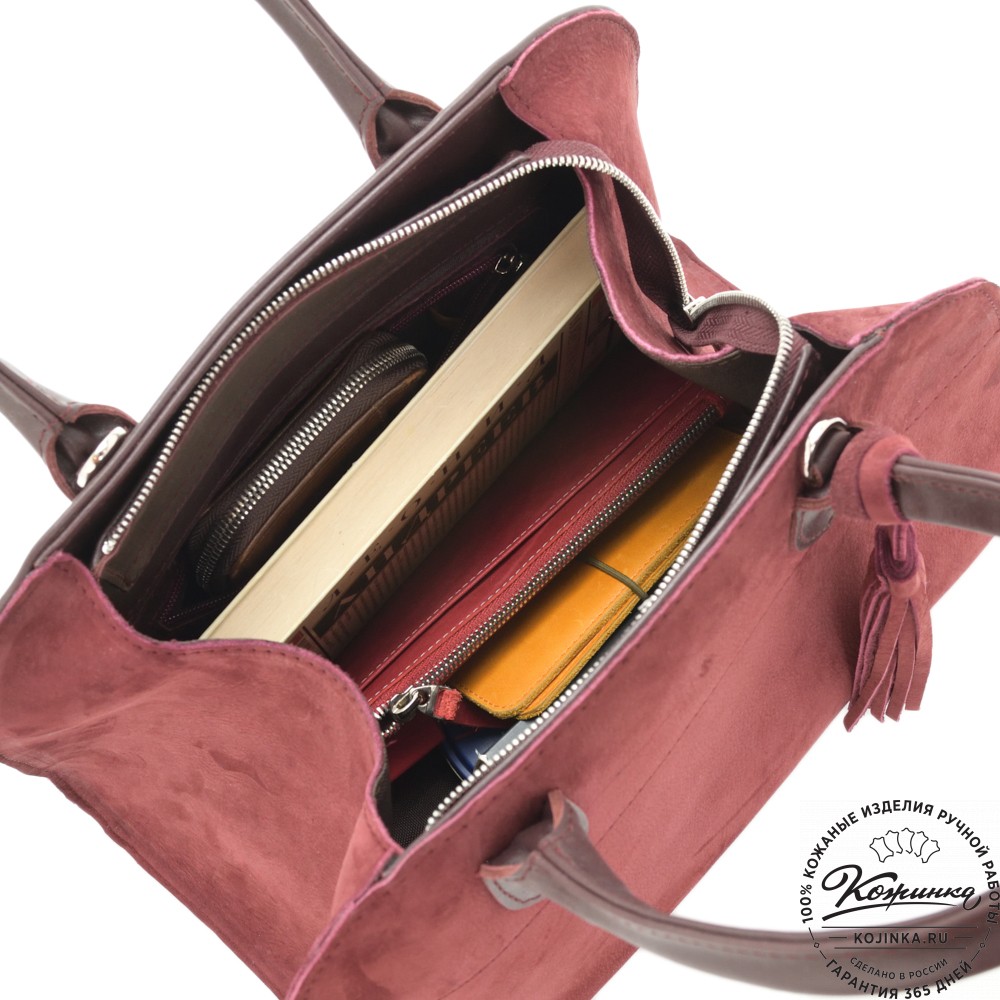 Женская кожаная сумка "Вирджиния" (вишня)