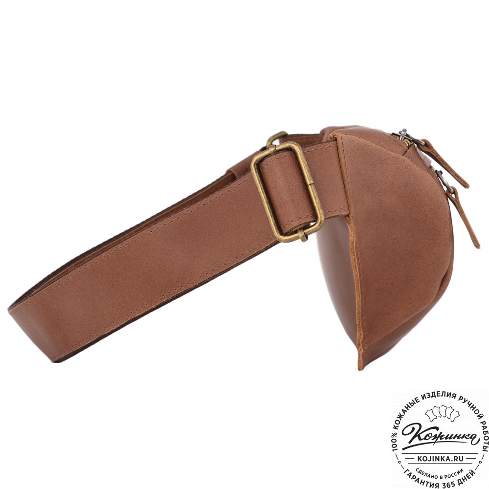 Кожаная сумка на пояс "Марио" (коричневый)