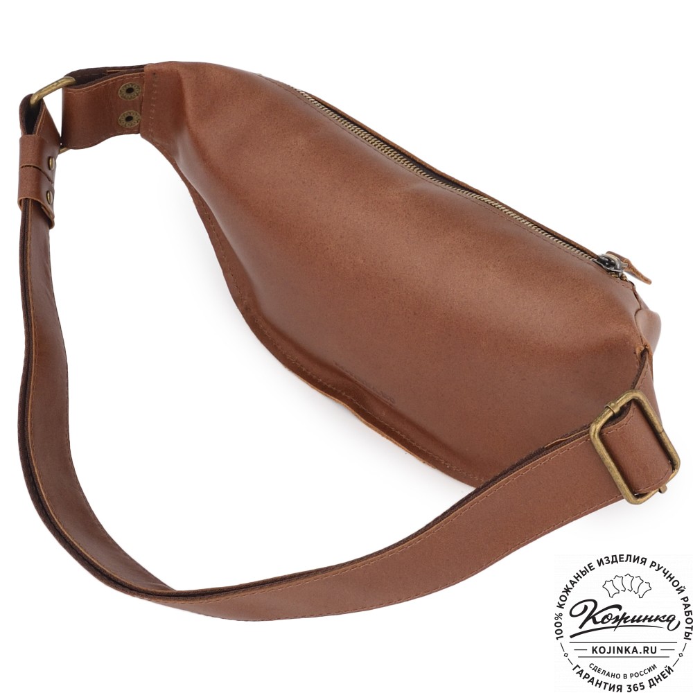 Кожаная сумка на пояс "Марио" (коричневый)