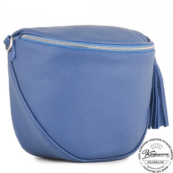 Женская кожаная сумка "Либерти" (синяя). фото 1